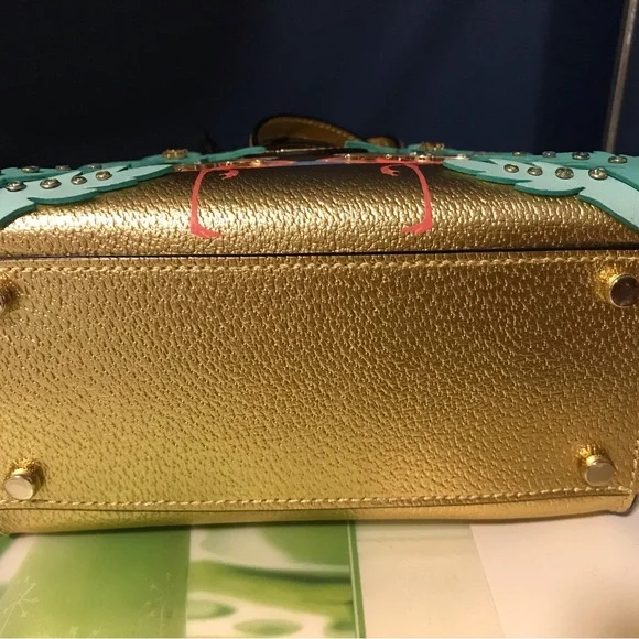 🌴🦩RARE BNWT Kate Spade  New York by the Pool Flamingo Sam leather crossbody🦩🌴 - Picture 7 of 16